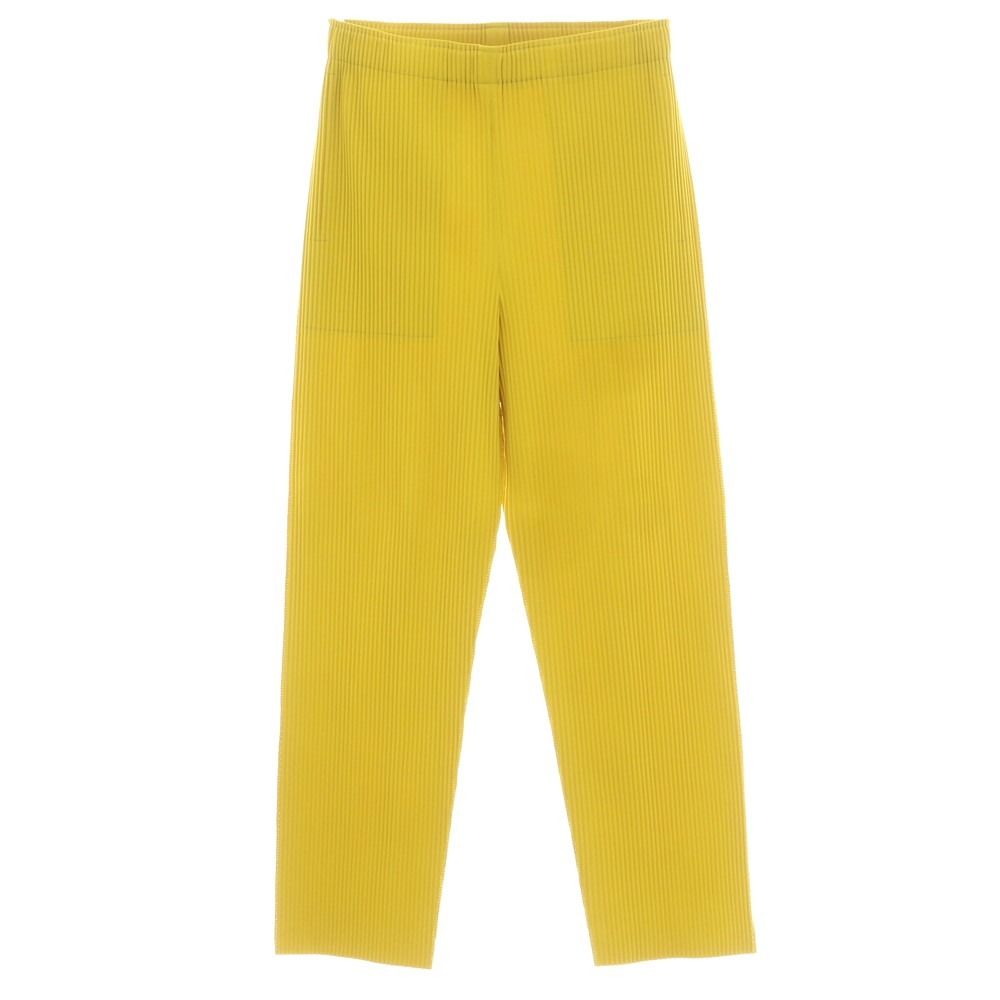 ミー イッセイミヤケ me ISSEY MIYAKE 秋冬 ポリエステル系 プリーツ イージーパンツ イエロー系 サイズ表記なし M位 レディース