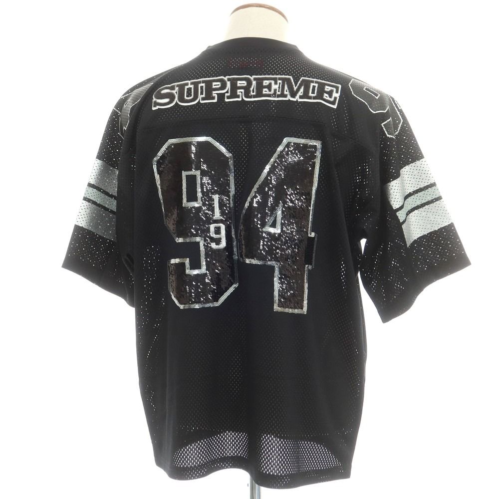 シュプリーム Supreme 秋冬 Sequin Football Jersey フットボールジャージー ブラック サイズM メンズ