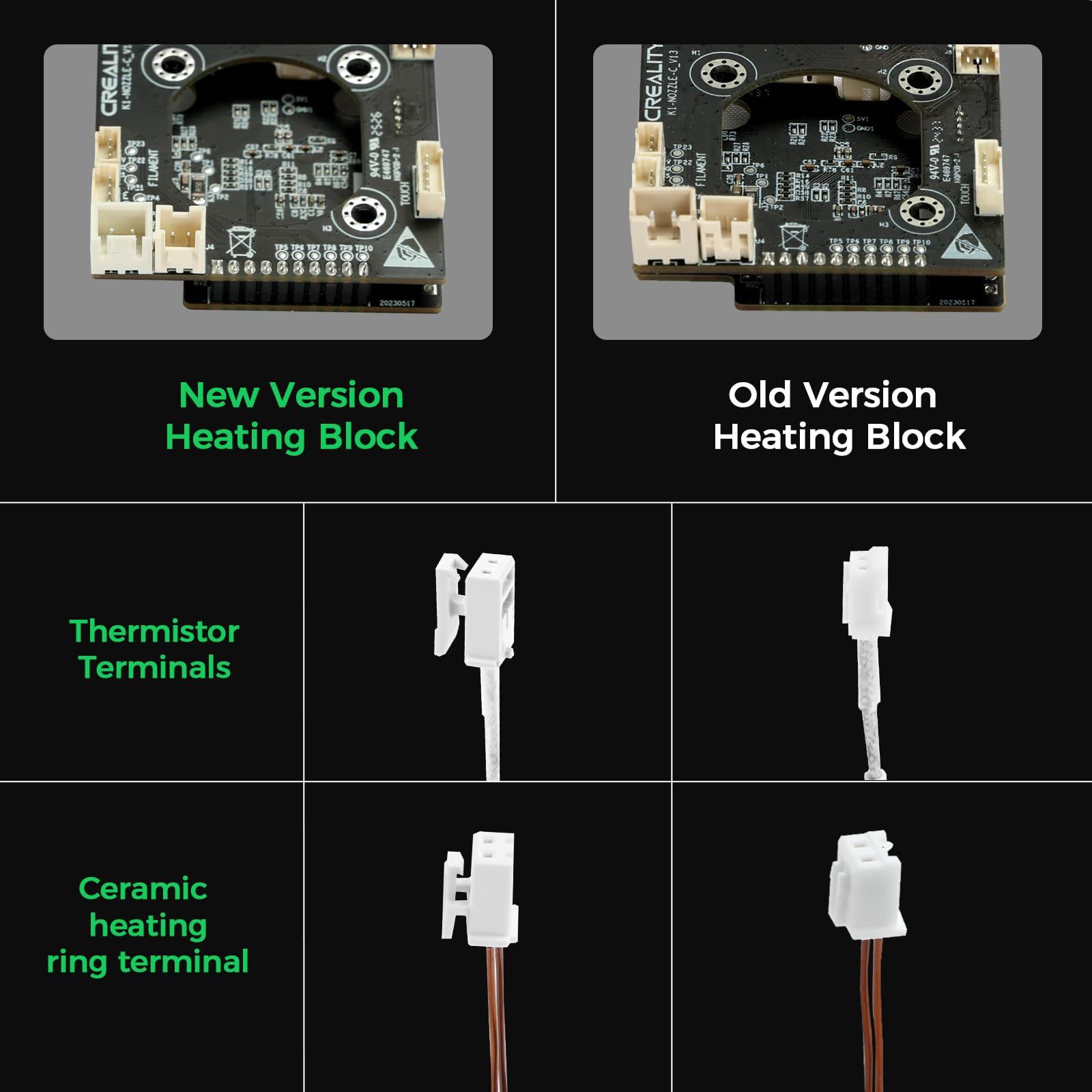 Creality K 1 Max C Hotend アップグレードキット ユニコーン シリーズ セラミック ヒーティング ブロック スナップなし 3 D プリンター 統合クイックスワップ ノズル 300 ° 高温 600 mm