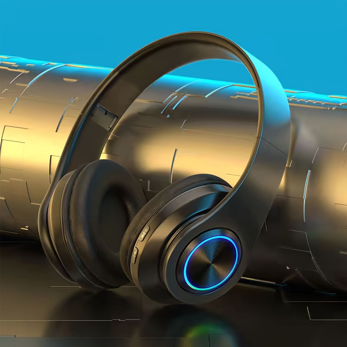 LED発光＆折りたたみ】ワイヤレスヘッドホン B39 Bluetooth5.0 マイク