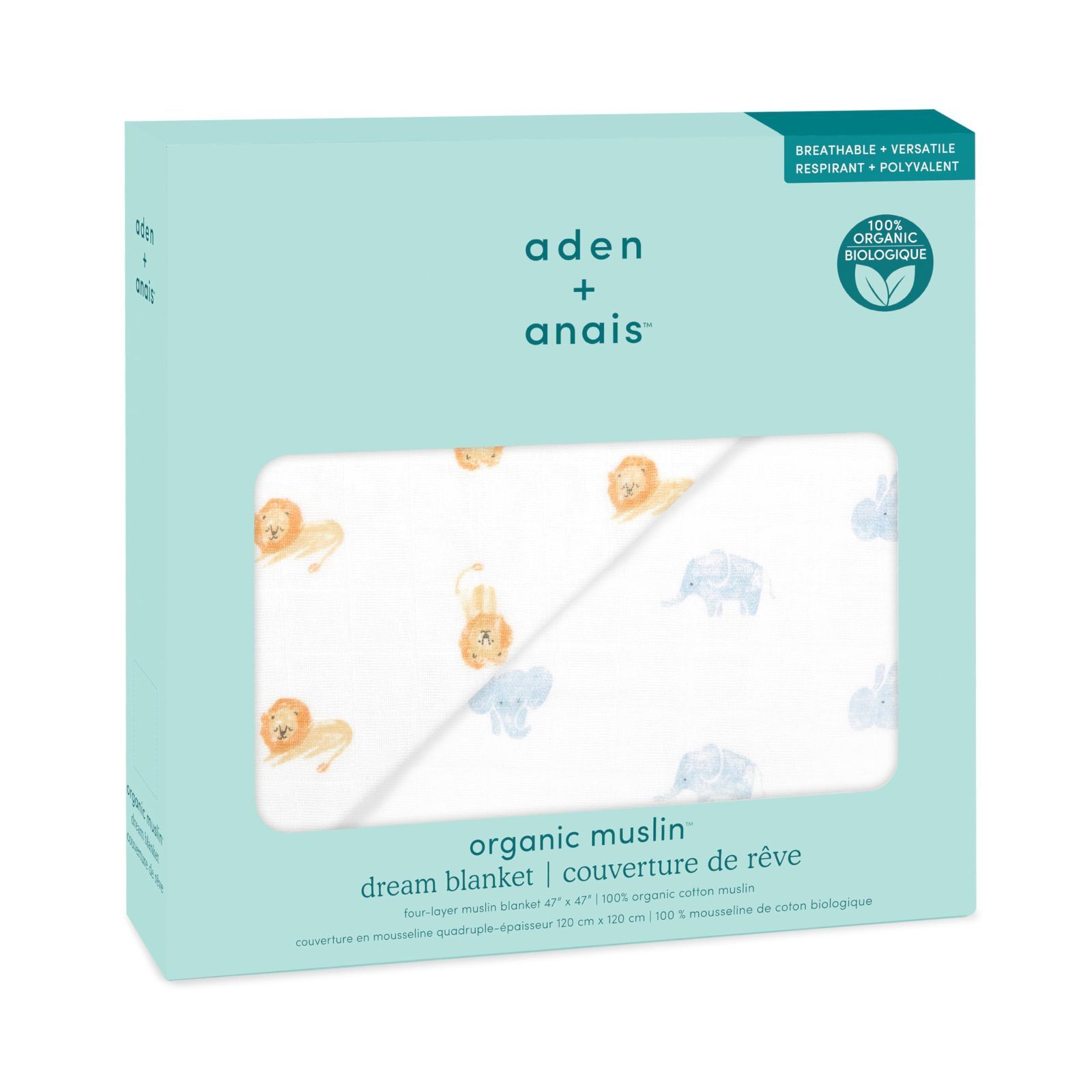 ガーゼケット ベビーブランケット 出産祝い ブランケット ドリーム ギフト コットン オーガニック 男の子 日本 女の子 anais エイデンアンドアネイ 120 cm aden