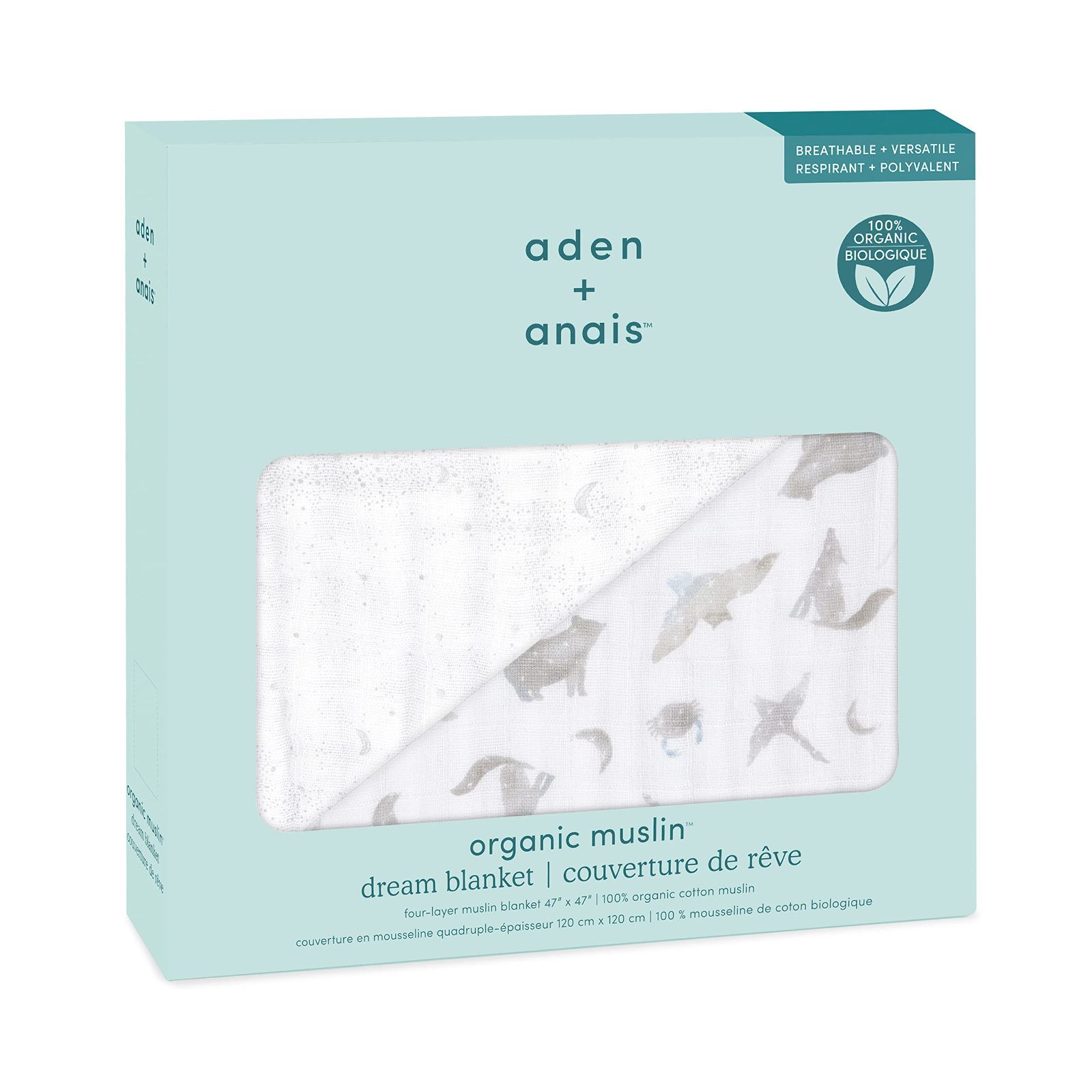 デザイン モスリンコットン animals stars-sky ガーゼケット the map 多用途 オーガニックベビーブランケット 日本 出産祝い anais エイデンアンドアネイ ギフト aden