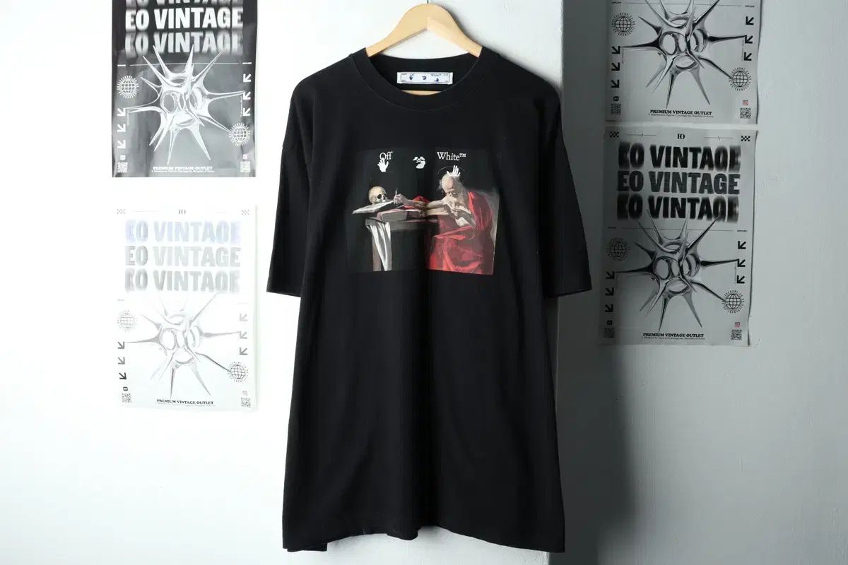 L-XL オフホワイト 半袖 Tシャツ 定価相場 25万 カラヴァッジオ-1609 E