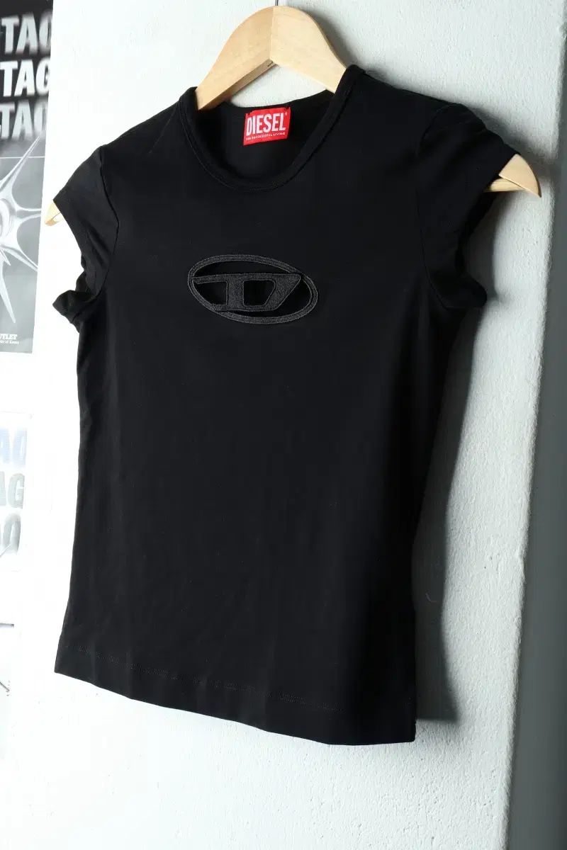 W XS ディーゼル 半袖 Tシャツ T안지 ピーカブー ブラック-1609 F