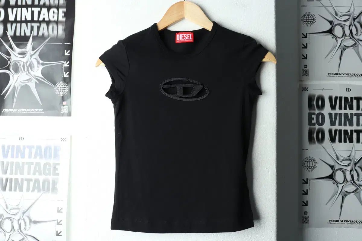 W XS ディーゼル 半袖 Tシャツ T안지 ピーカブー ブラック-1609 F