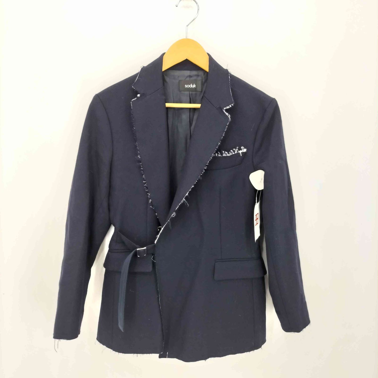 スドーク soduk collection 003 Fringe Finition Jacket | skirt フリンジフィニシオン ベルテッド テーラードジャケット アシンメトリー スカート セットア