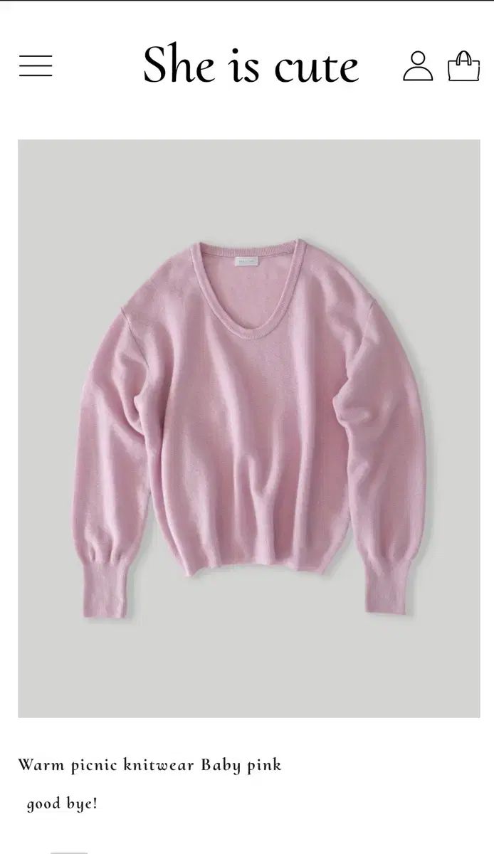 Sheiscute ピクニックニット picnic knitwear baby pink