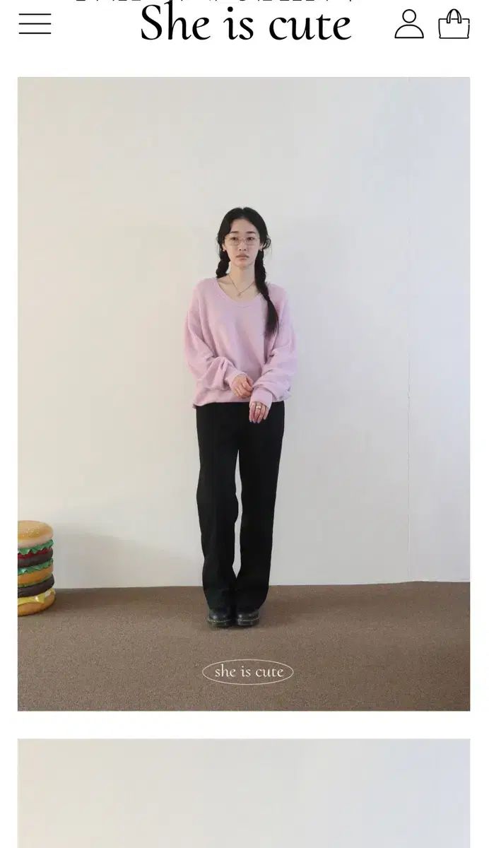 Sheiscute ピクニックニット picnic knitwear baby pink