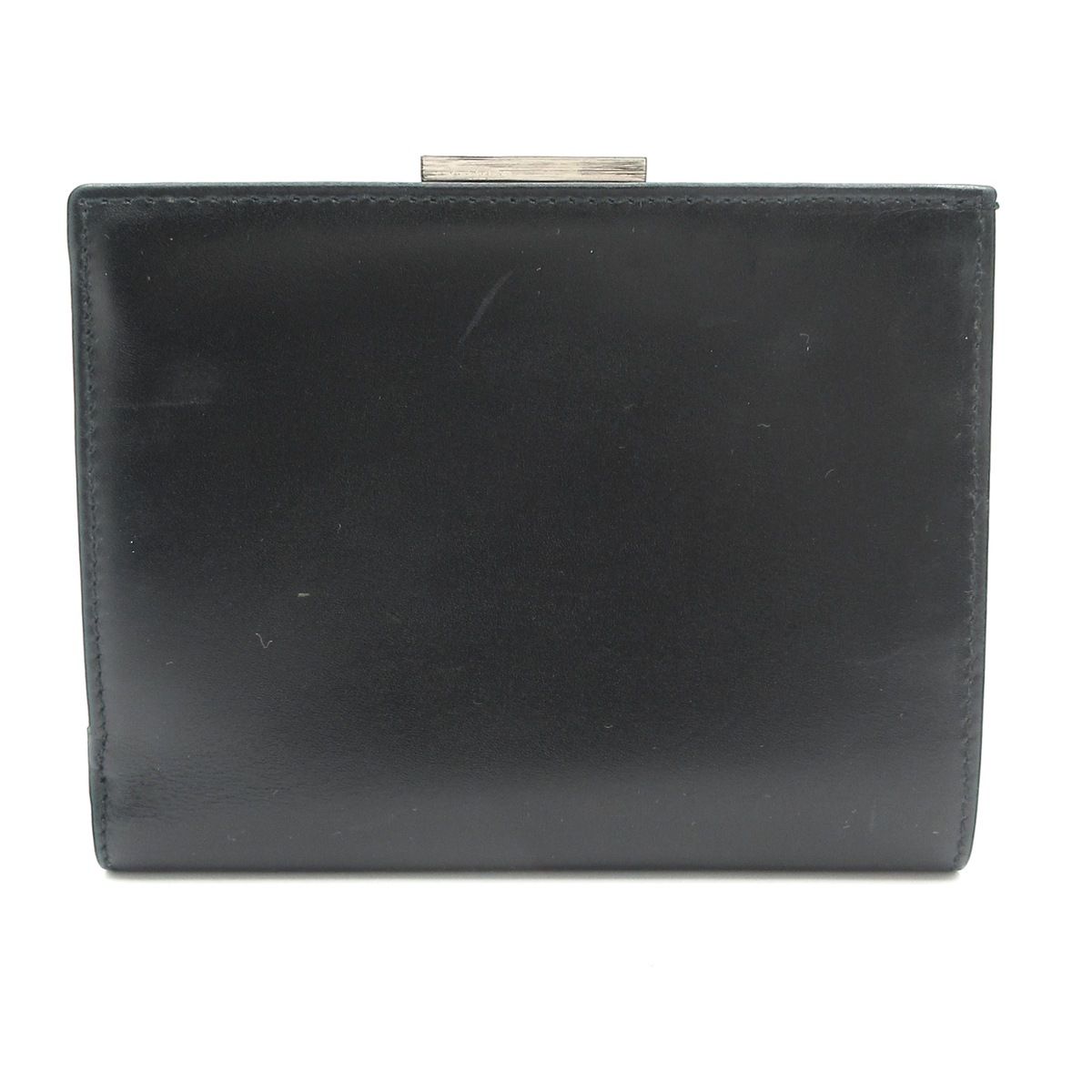 COACH コーチ 3つ折り財布 黒 がま口 レザー