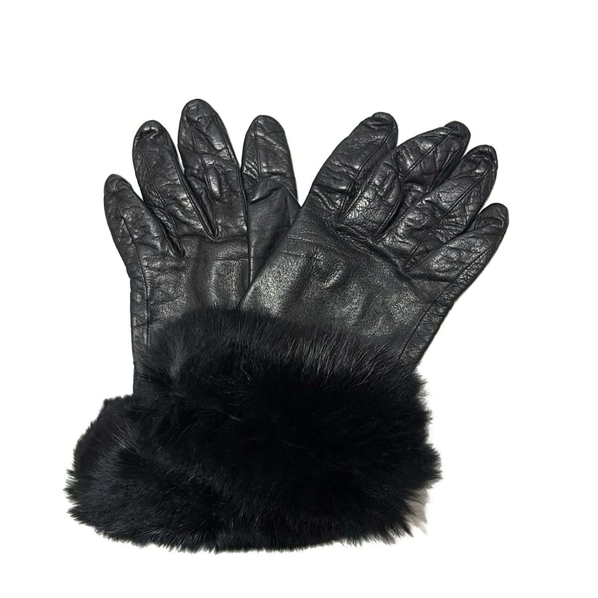 Chloe クロエ 手袋 - 黒 レザー ファー