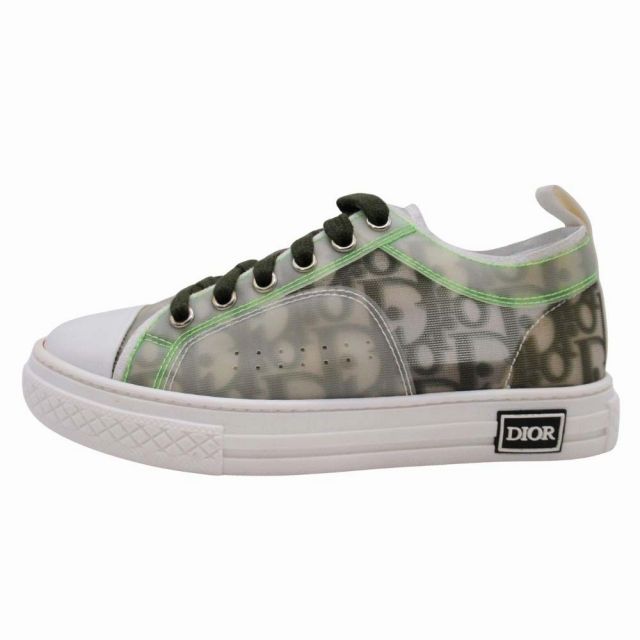 20 ss ベビーディオール baby Dior B 23 Low Top Oblique オブリーク スニーカー ロートップ シューズ ロゴ トロッター 靴 31|19.5 cm カーキ|△L 05|キッズ 子供靴| 11