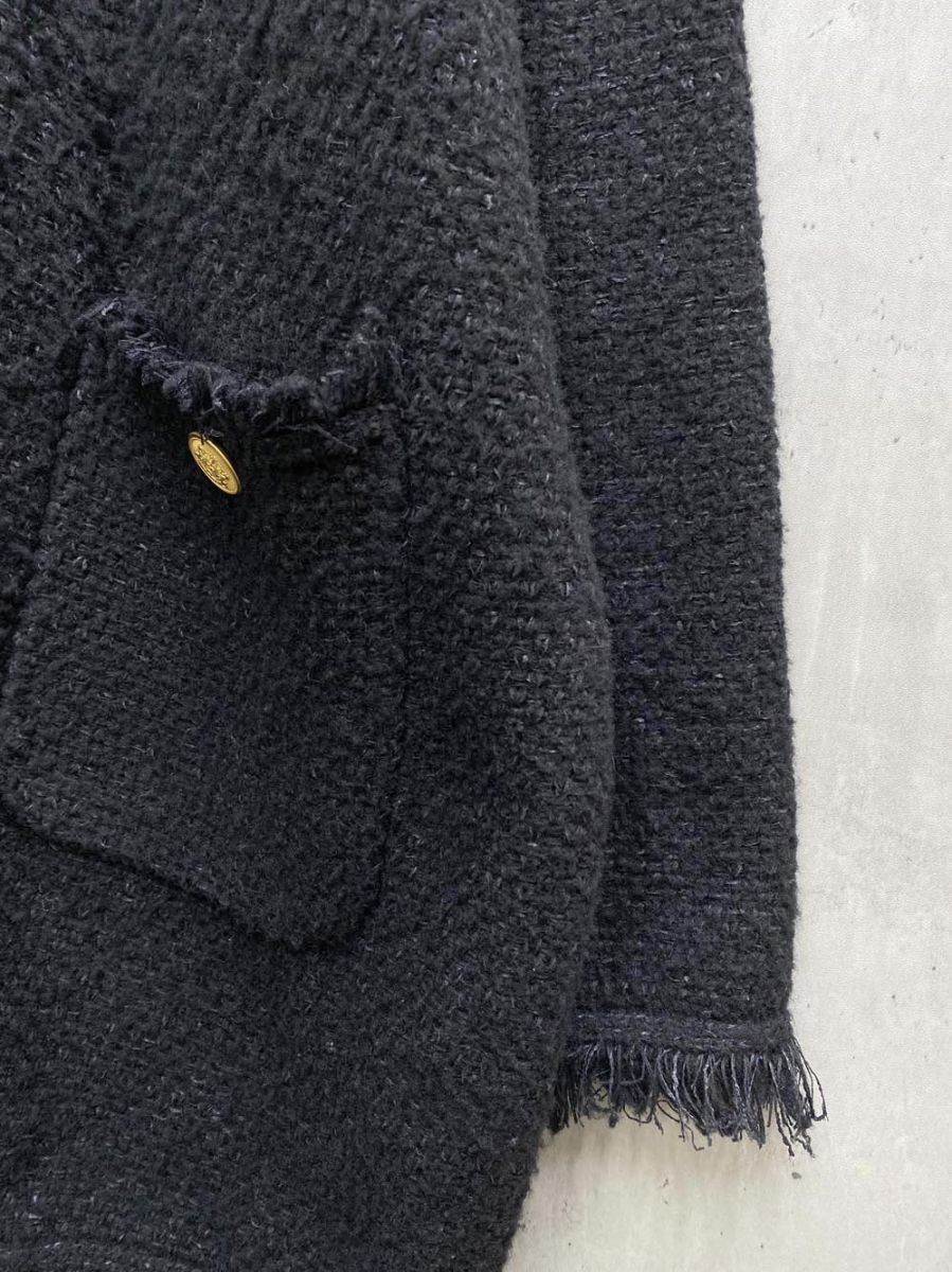 ADAWAS アダワス ニットツイード4ポケット ジャケット sizeF/黒