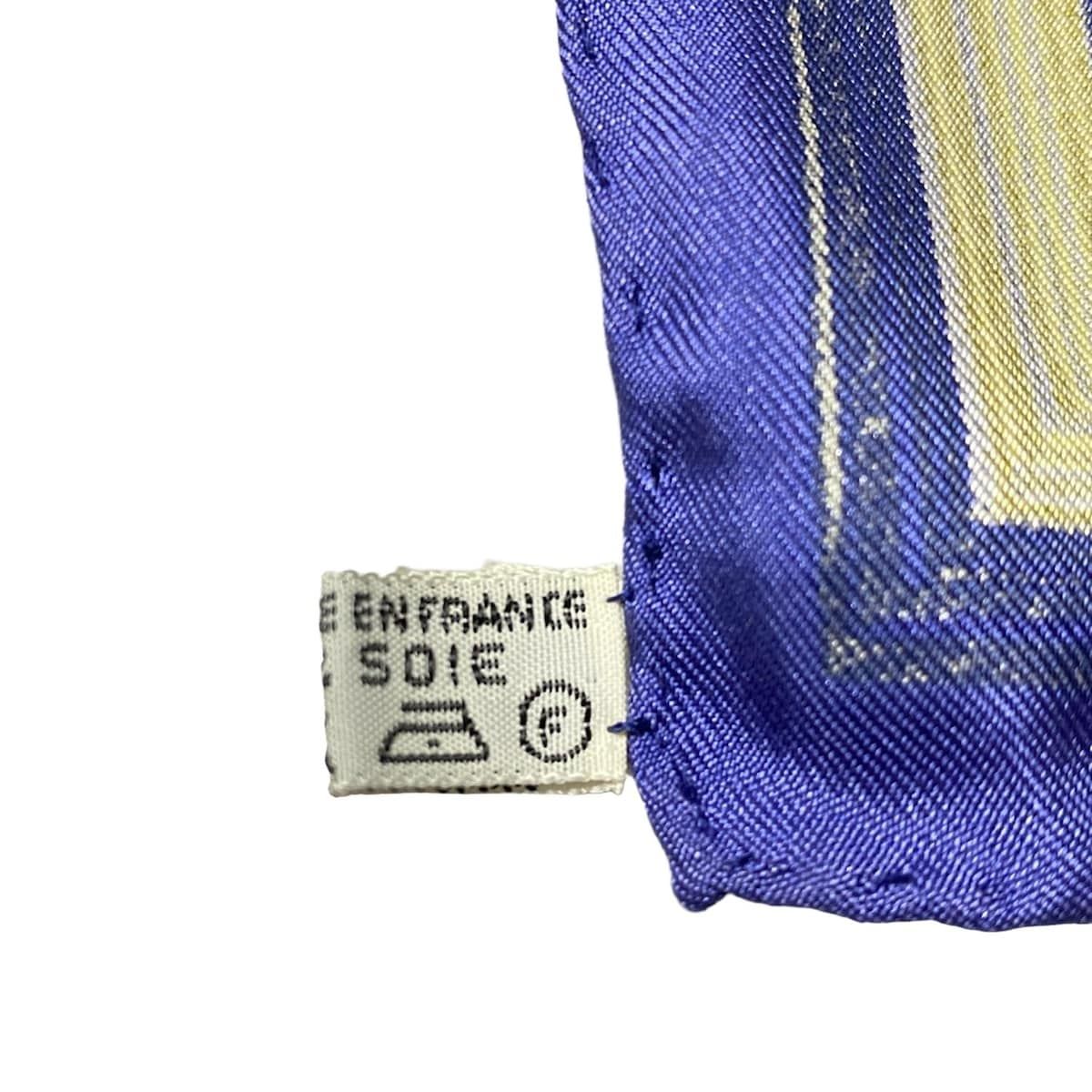  HERMES エルメス スカーフ カレ90 ネイビー ゴールド マルチ La Mare Aux Canards ヴィンテージ バンダナ スカーフ 小物