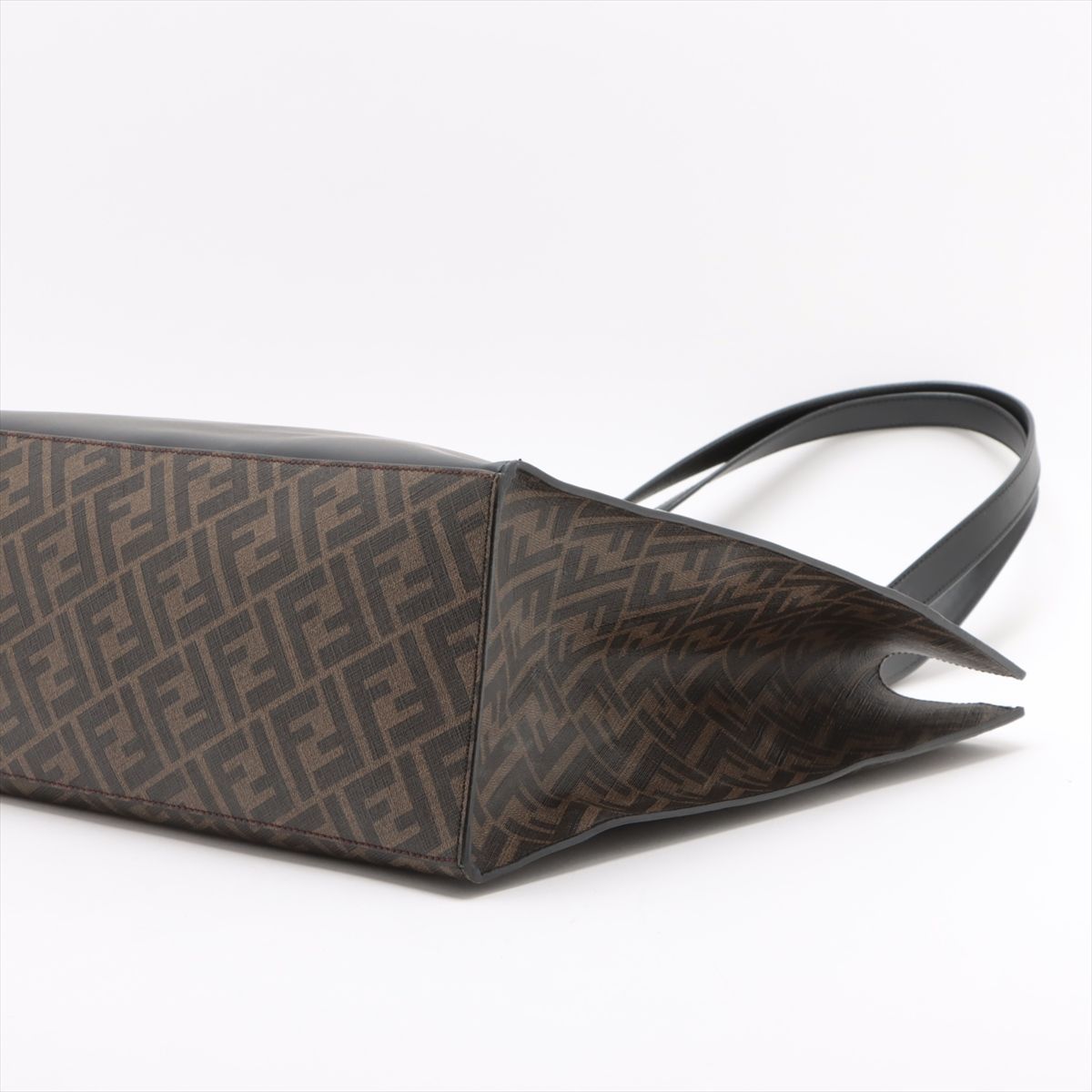 美品 フェンディ ズッカ 7VA480 レザー PVC トート バッグ ショルダー