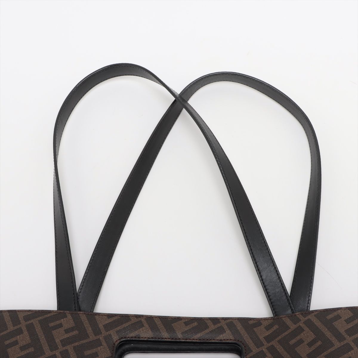 美品 フェンディ ズッカ 7VA480 レザー PVC トート バッグ ショルダー