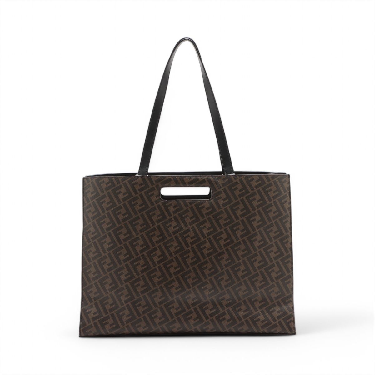 美品☆　フェンディ　トートバッグ　肩掛け　ズッカ　 PVCレザー　大容量 美品 フェンディ ズッカ 7VA480 レザー PVC トート バッグ ショルダー