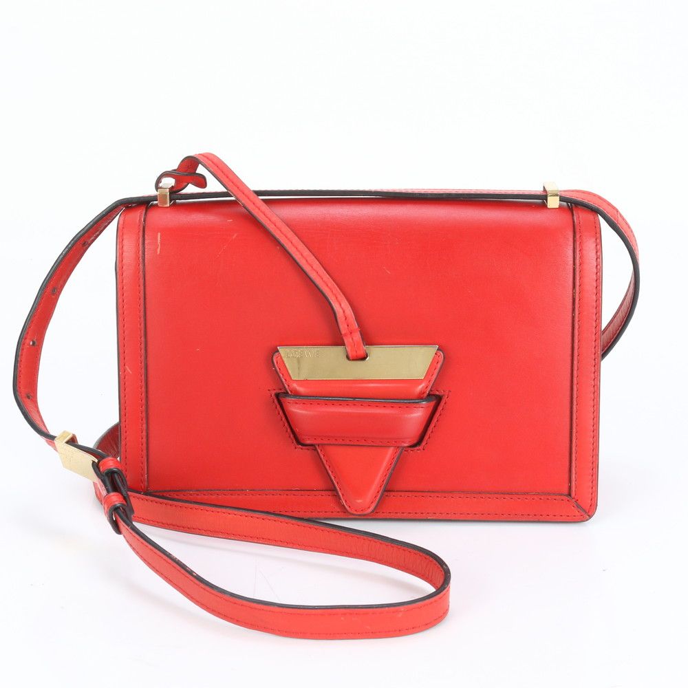 美品 ロエベ バルセロナ レザー 2WAY ショルダーバッグ 斜め掛け