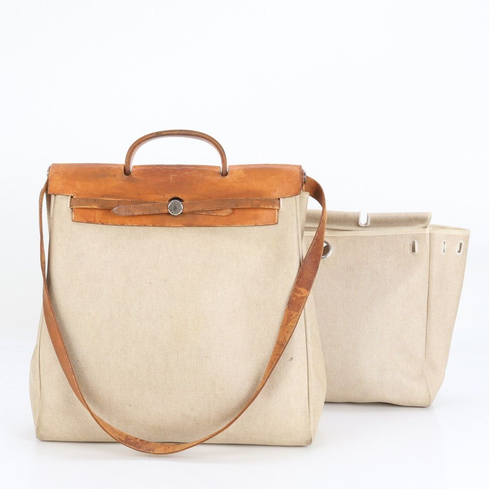 エルメス エールバッグ MM トワルアッシュ レザー 2 WAY トート バッグ 斜め掛け ショルダー ビジネス A 4 メンズ VEE CT 26 1