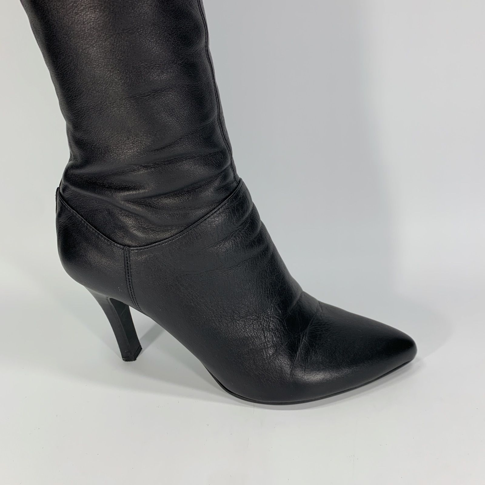 【極美品】◾️銀座カネマツ◾️ロングブーツ◾️バックジップ◾️ゴールド金具◾️レザー◾️自立 美品◯ 銀座かねまつ ニーハイブーツ ロングブーツ レザー 2way