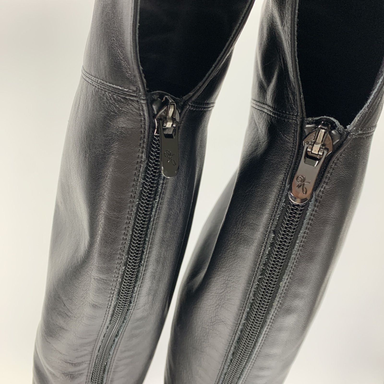 美品◯ 銀座かねまつ ニーハイブーツ ロングブーツ レザー 2way