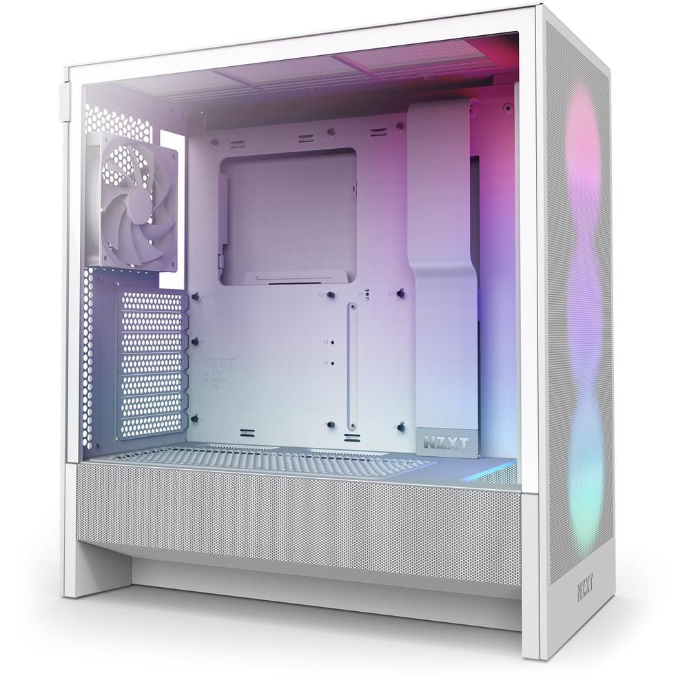 NZXT H 5 Flow RGB White 360 mm RGBシングルフレームファン搭載 ミドルタワー ATX PCケース ホワイト CC 52 FW R 1