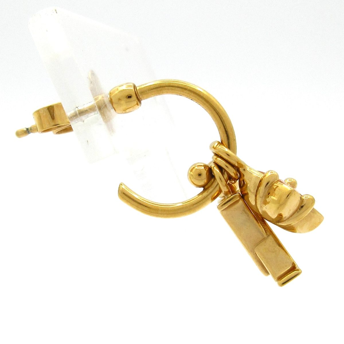 LOUIS VUITTON ルイヴィトン ピアス ブックル ドレイユ フープ ルルグラム M 00787 ゴールド×ピンク×グリーン 片耳のみ