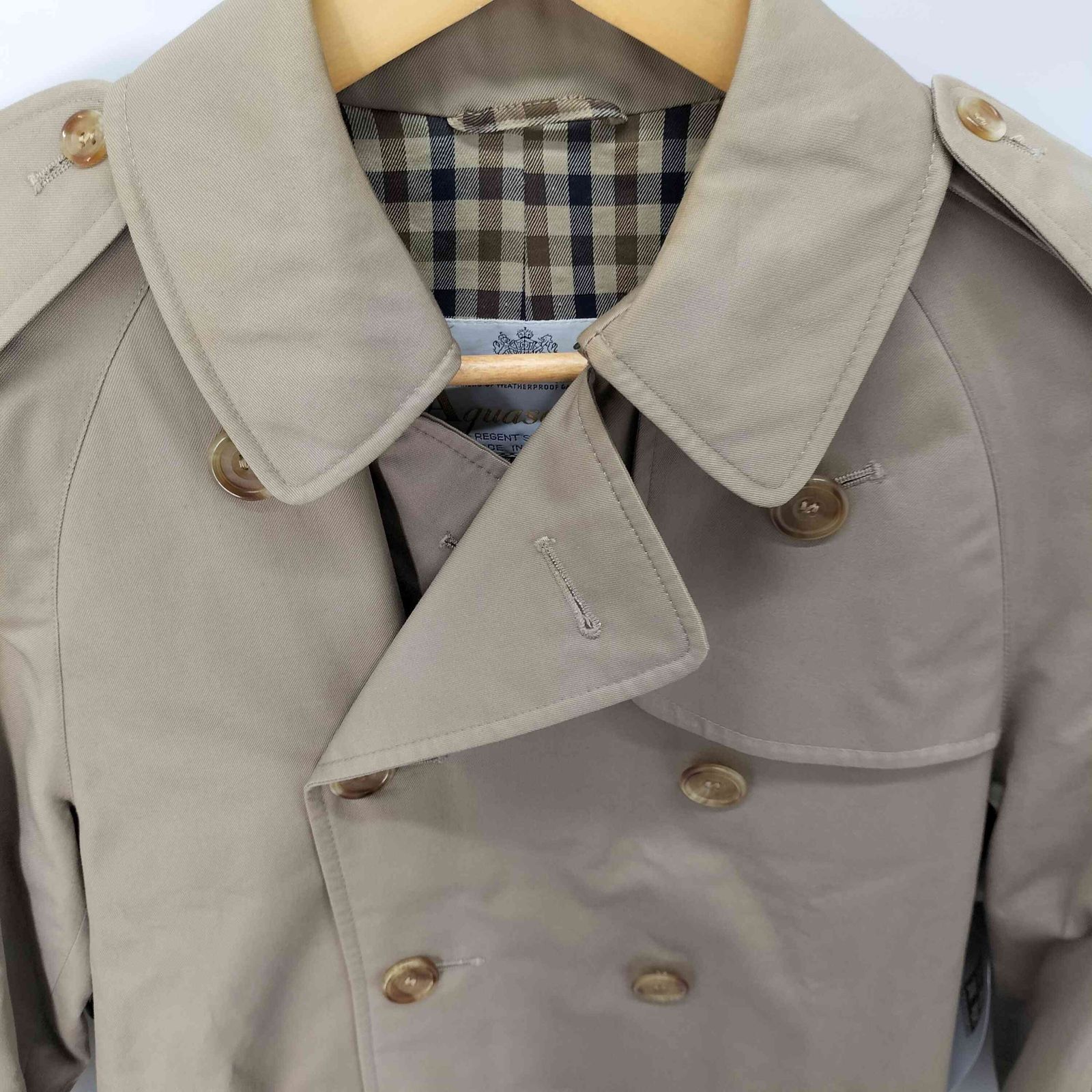 アクアスキュータム AQUASCUTUM 80s 英国製 ダブルトレンチコート