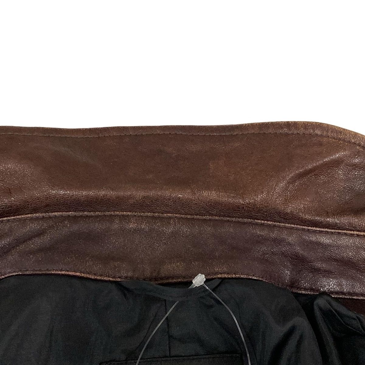 ダークブラウン 長袖|レザー|ジップアップ|オールシーズン