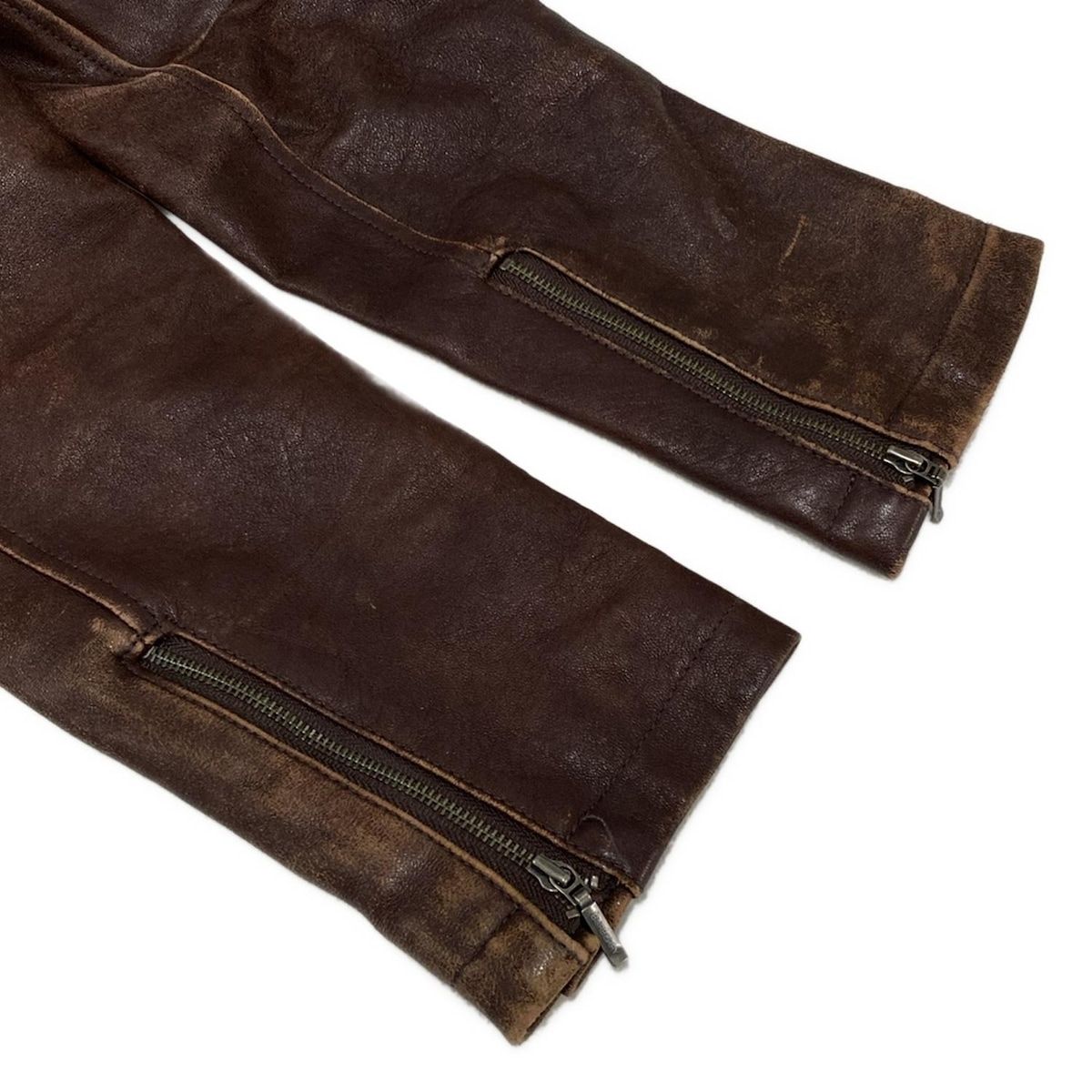 バーバリーブラックレーベル ライダースジャケット サイズM メンズ - ダークブラウン 長袖|レザー|ジップアップ|オールシーズン ベーシック シングルライダース 