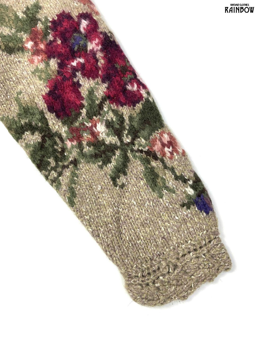 古着 Laura Ashley ローラアシュレイ 花柄 長袖 ニット セーター