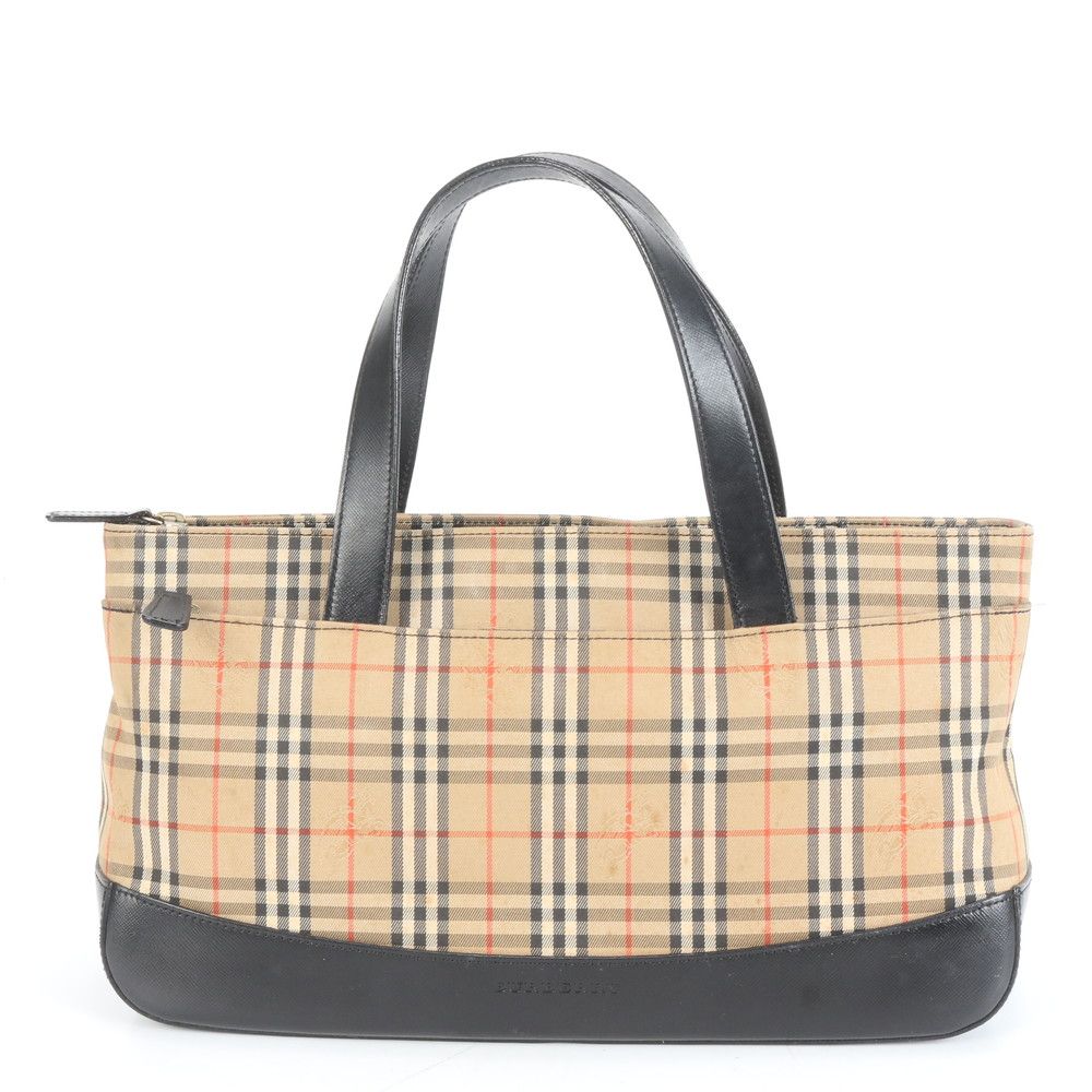 美品 バーバリー ノバ チェック シャドーホース レザー トート バッグ