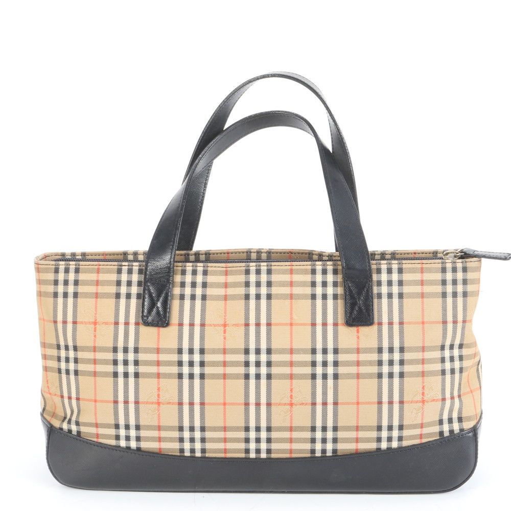 美品 バーバリー ノバ チェック シャドーホース レザー トート バッグ