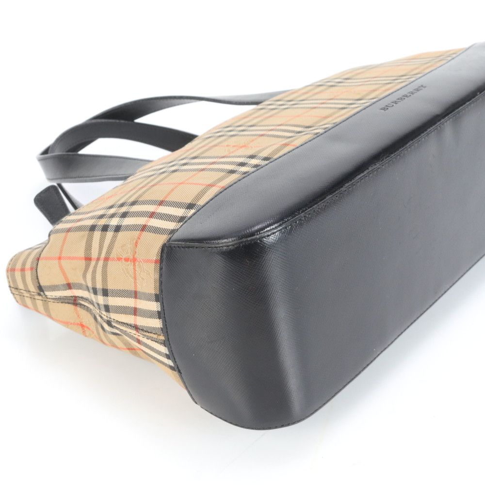 美品 バーバリー ノバ チェック シャドーホース レザー トート バッグ