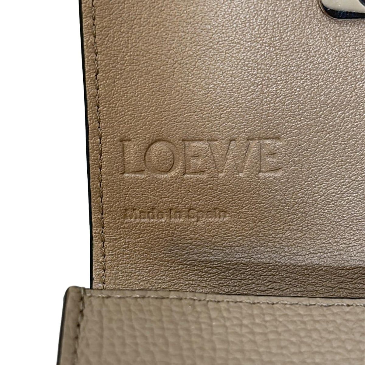 ✨️美品✨️ ロエベ アナグラム ケース シボ革 型押し レザー ベージュ LOEWE(ロエベ) コインケース - C821Z94X02 ベージュ アナグラム レザー