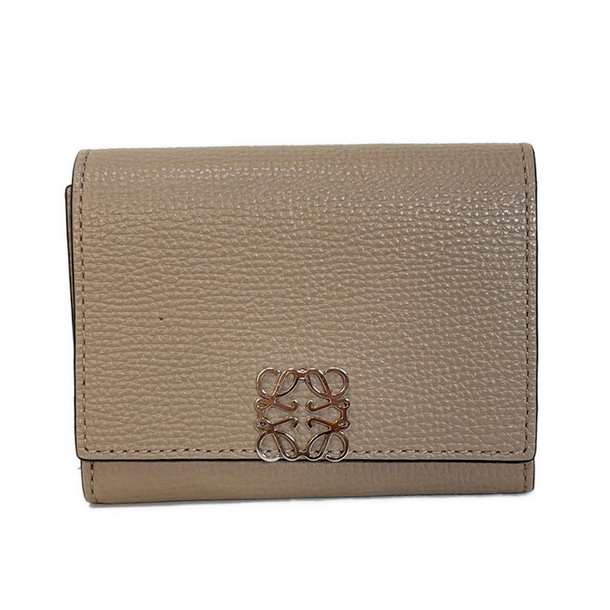 ✨️美品✨️ ロエベ アナグラム ケース シボ革 型押し レザー ベージュ LOEWE(ロエベ) コインケース - C821Z94X02 ベージュ アナグラム レザー