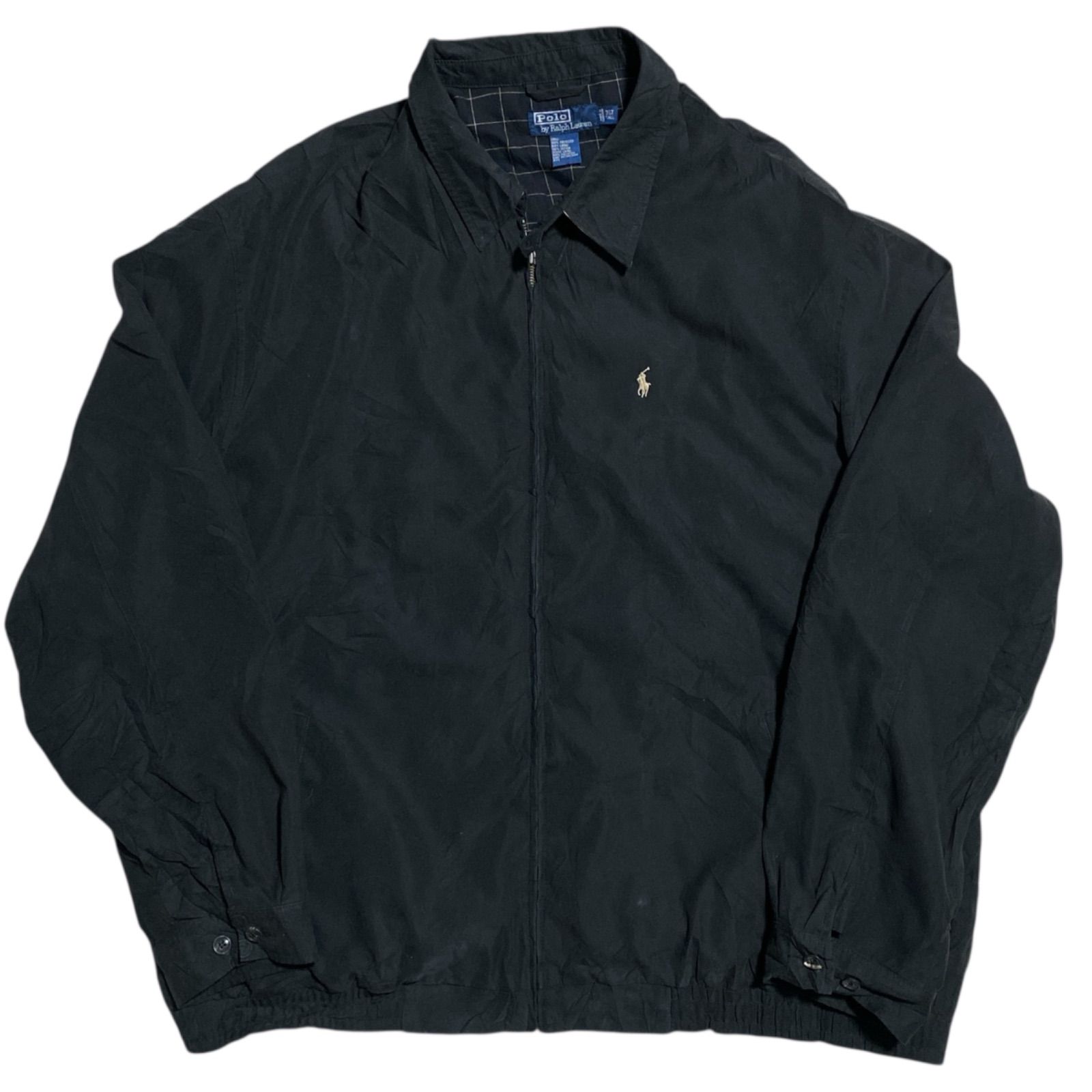 ポロバイラルフローレン スウィングトップジャケット スポーツ ジャケット ハリントンジャケット 刺繍 ロゴ ポニー メンズ 古着 長袖