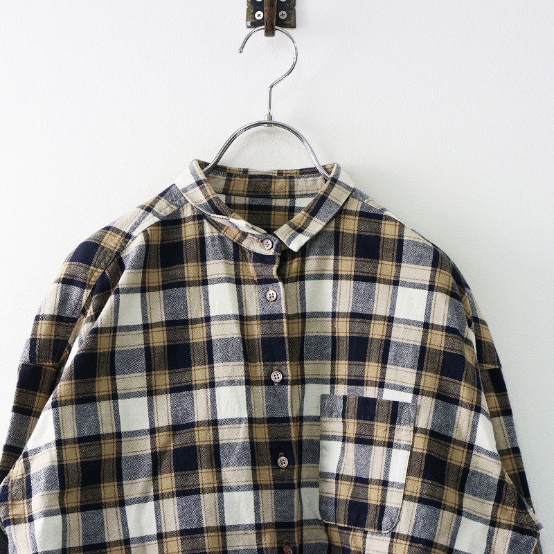 ネストローブ nest Robe コットンリネンチェックシャツ F‖ベージュ 