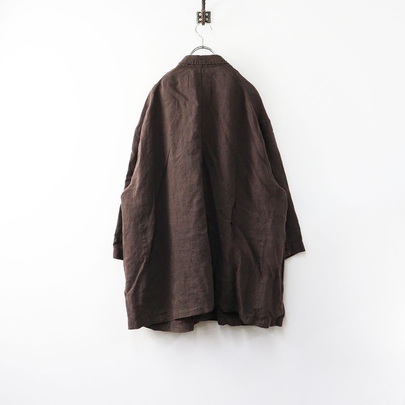 2022AW ネストローブ nest Robe ブラックリネン ロングジャケット F