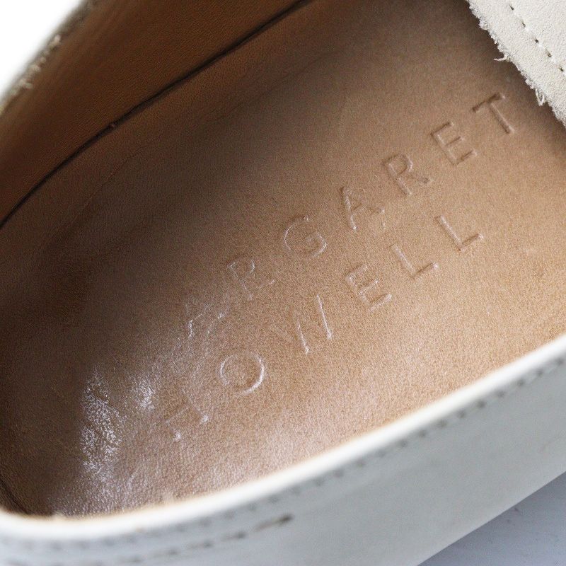  イタリア製 マーガレットハウエル HOWELL ライン スエード シューズ 36 アイボリー 約23 cm その他 靴