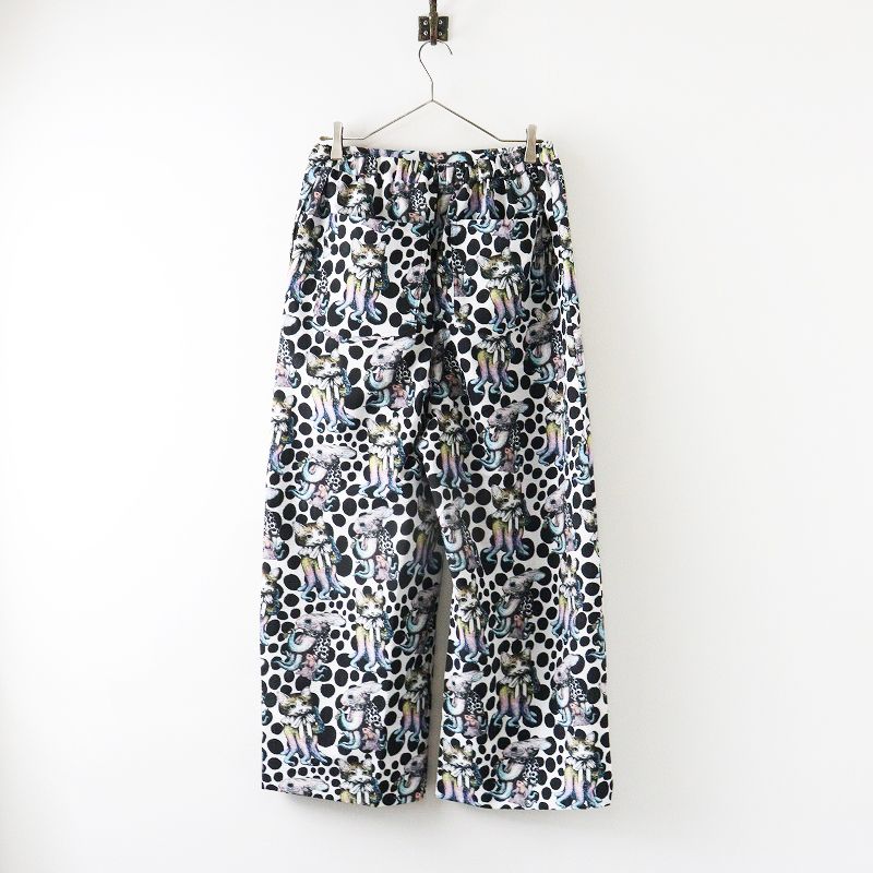 ヒグチユウコ アロハパンツ オクトパス ｜ブラック ホワイト ロング イージー ドット