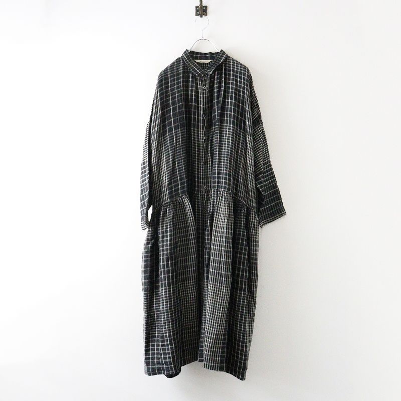 イチアンティークス ICHI Antiquites リネン ランダムチェック シャツ