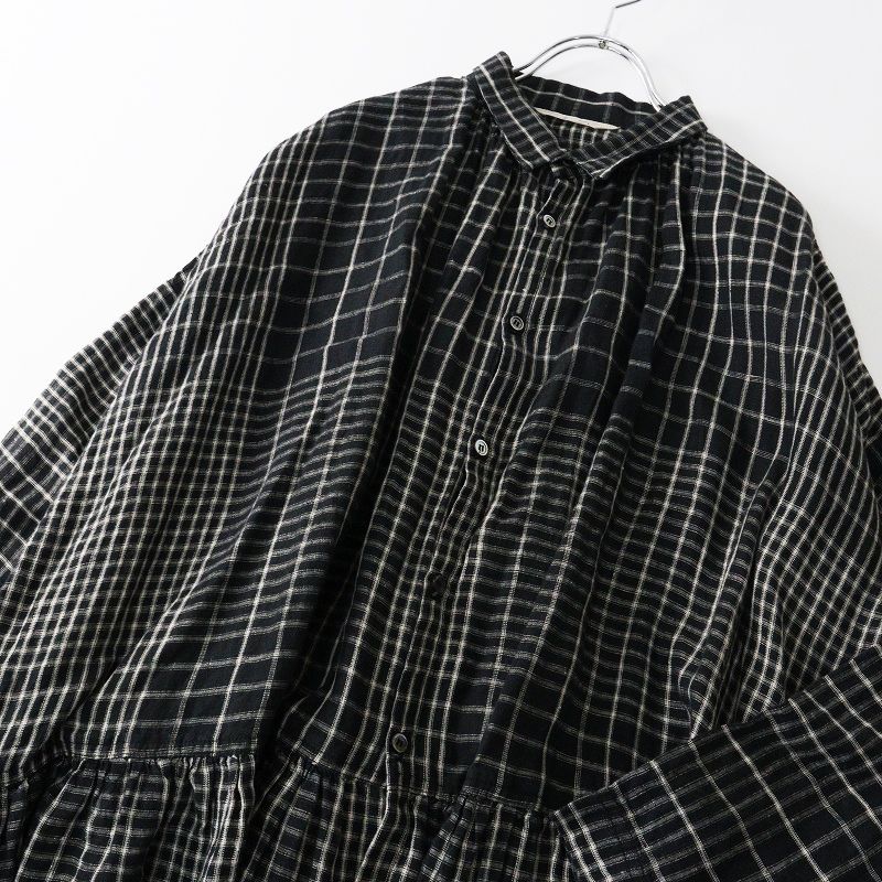 イチアンティークス ICHI Antiquites リネン ランダムチェック シャツ