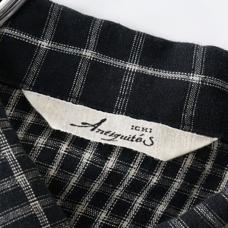 イチアンティークス ICHI Antiquites リネン ランダムチェック シャツ