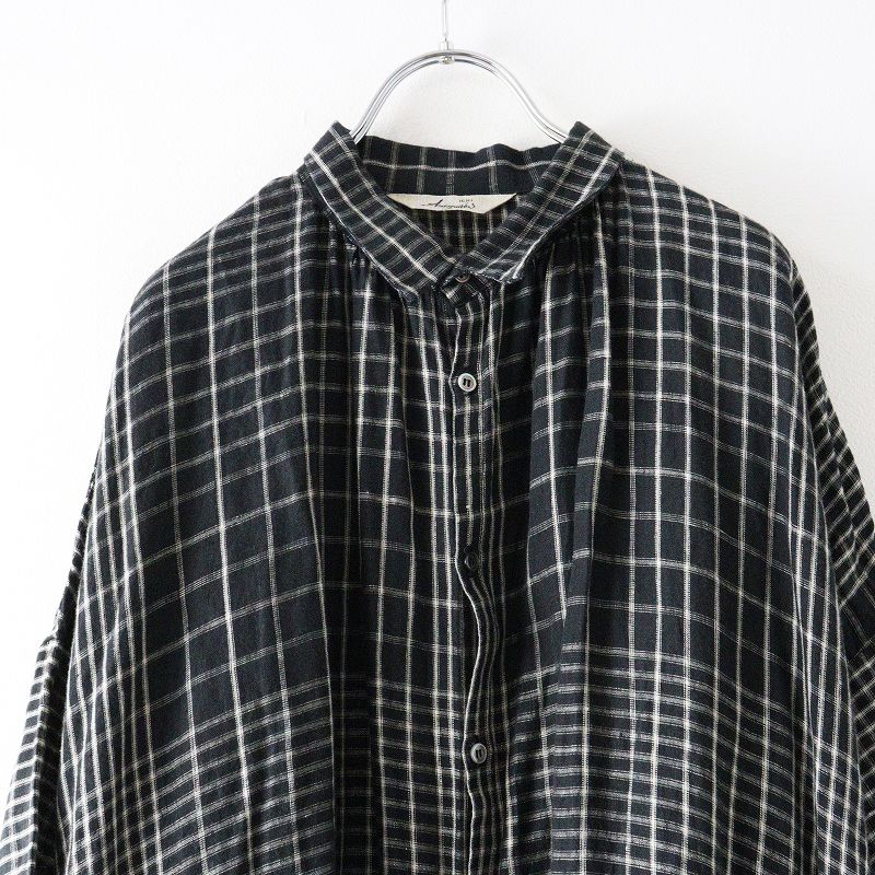 イチアンティークス ICHI Antiquites リネン ランダムチェック シャツ