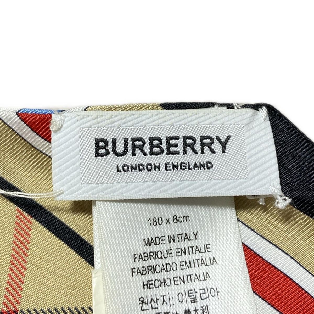  BURBERRY LONDON ENGLAND バーバリーロンドンイングランド スカーフ ベージュ 黒 マルチ リボンスカーフ チェック柄 バンダナ スカーフ 小物