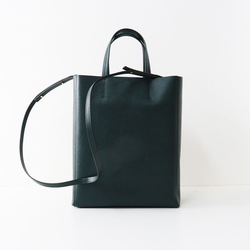 極美品 セリーヌ CELINE バーティカル カバ スモール＼グリーン レザー
