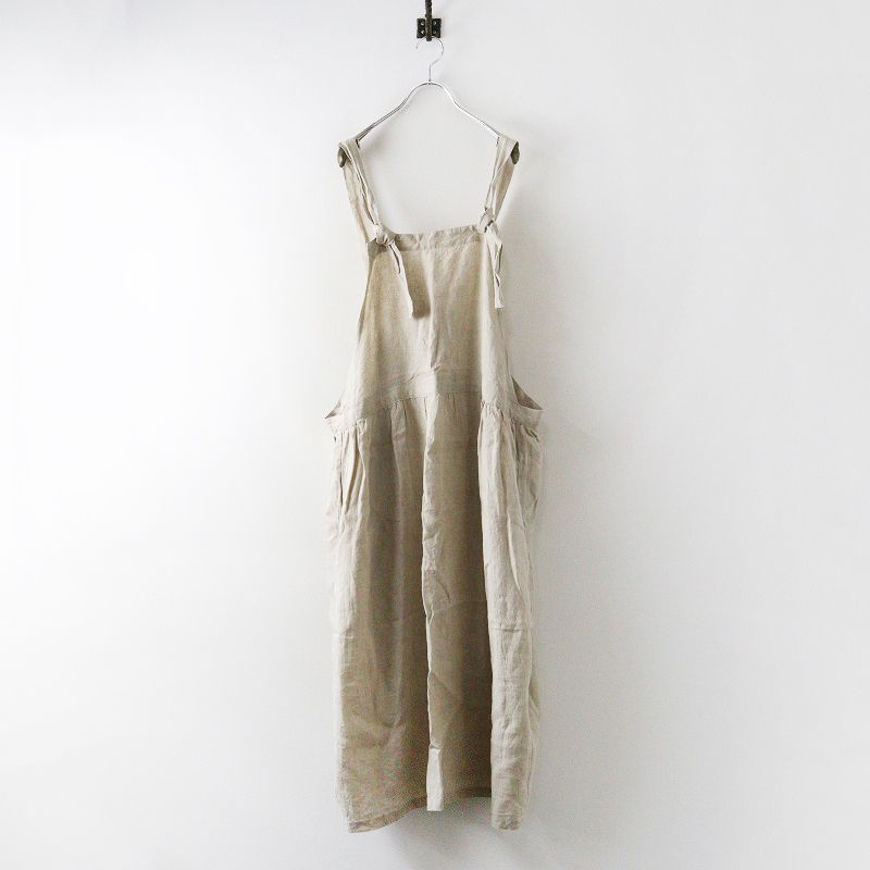 イチアンティークス ICHI Antiquites リネン エプロンワンピース ｜ベージュ トップス ドレス