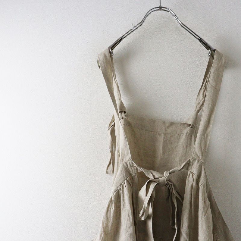 リネン エプロンワンピース