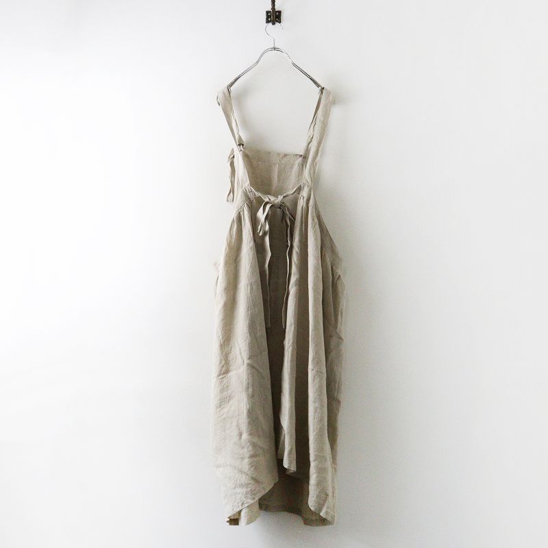 イチアンティークス ICHI Antiquites リネン エプロンワンピース ベージュ トップス ドレス