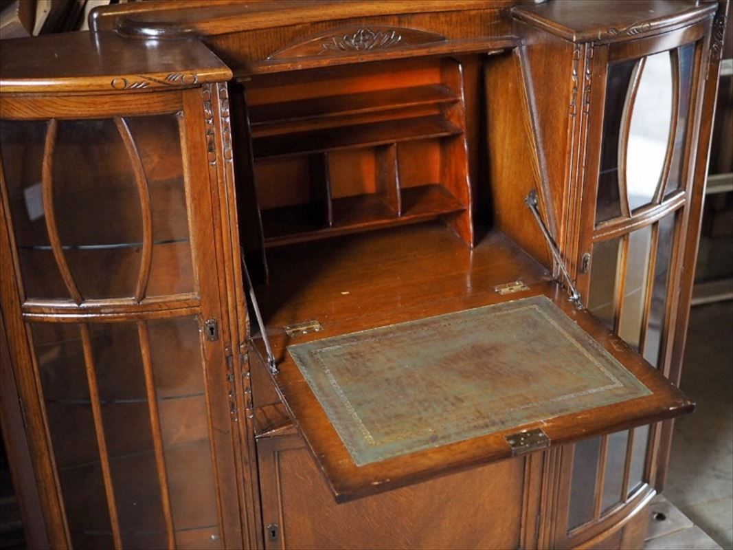 イギリスアンティーク キャビネットデスク 1940-50 古録展 送料無料